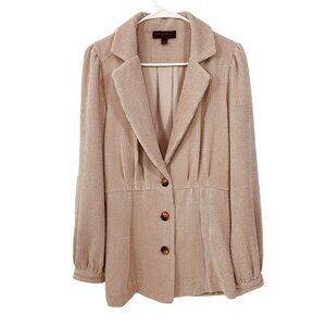 Current Air Alfie Womens Small Cinched Corduroy Blazer Beige Soft Stretch